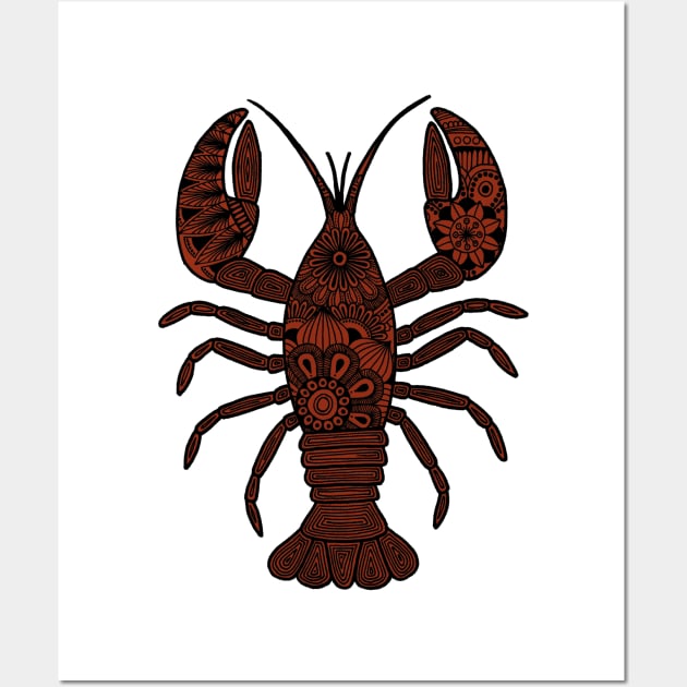 Lobster (black and brown vertical) Wall Art by calenbundalas